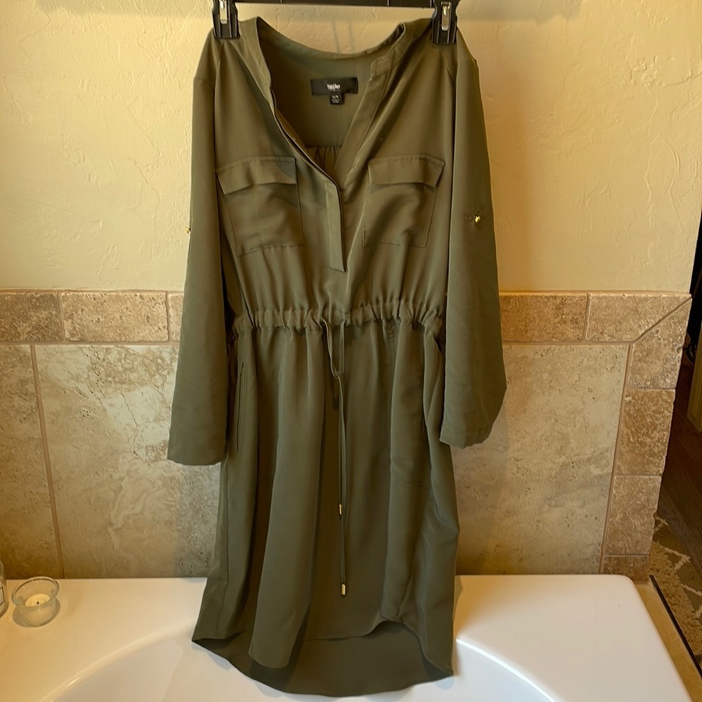 Green shirt dress